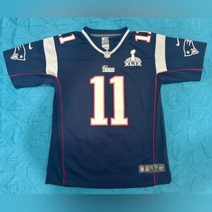 NFL Youth New England Patriots Navy #11 Jersey with Super Bowl XLIX Patch